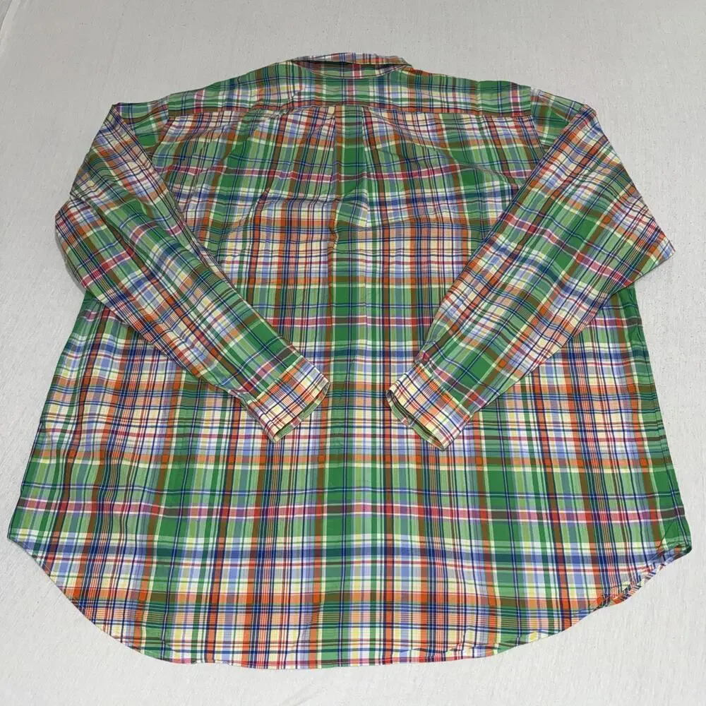 Polo Ralph Lauren Button Down Long Sleeve Classic Fit Geometric Preppy 3XLT EUC